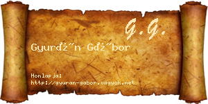 Gyurán Gábor névjegykártya